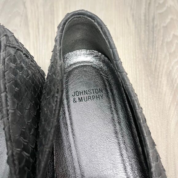 Johnston & Murphy Loafers Women’s 8 Penelope Gray Textured Leather Slip On Flats - Picture 3 of 7